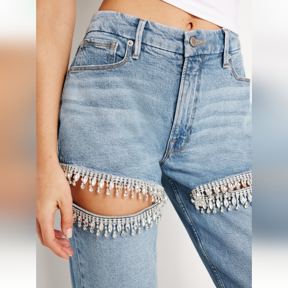 Good American GOOD ICON STRAIGHT DIAMOND JEAN size 00